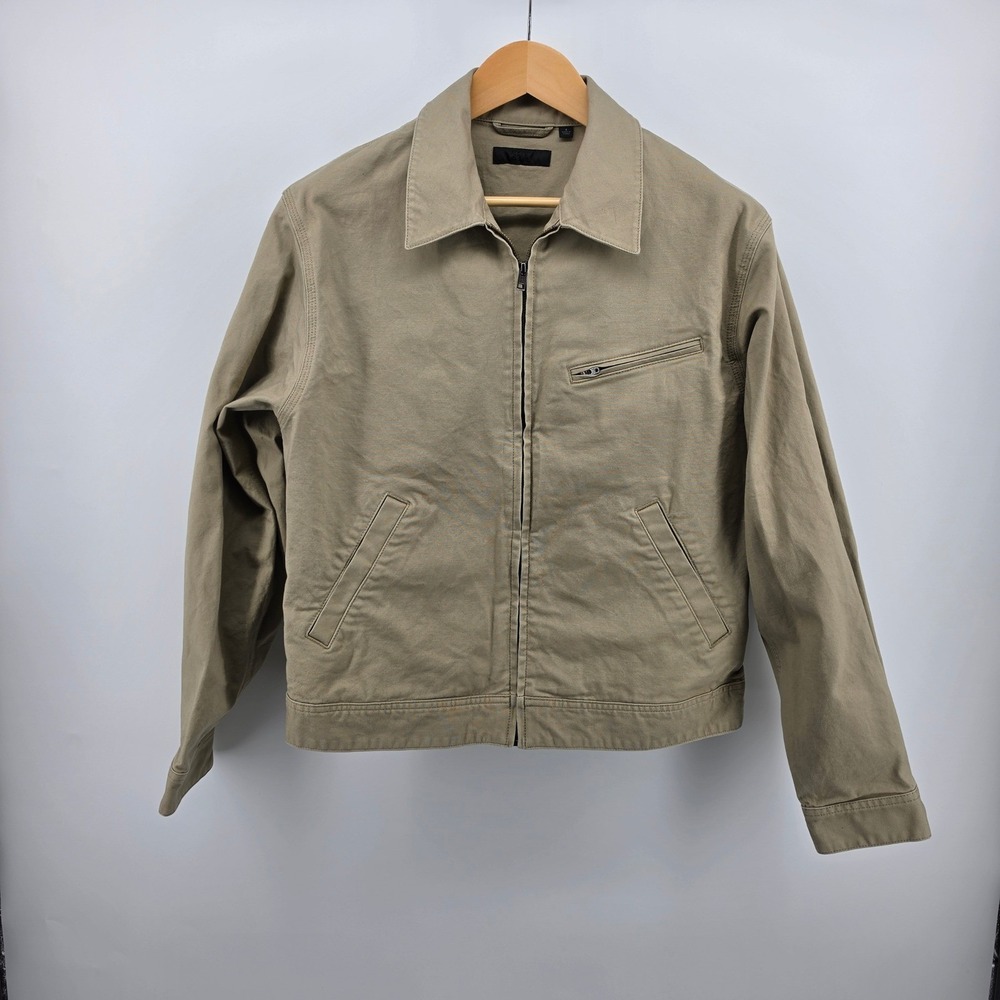 Uniqlo Mens Blouson Jacket Khaki Tan Canvas Zip Up Workwear Size Small